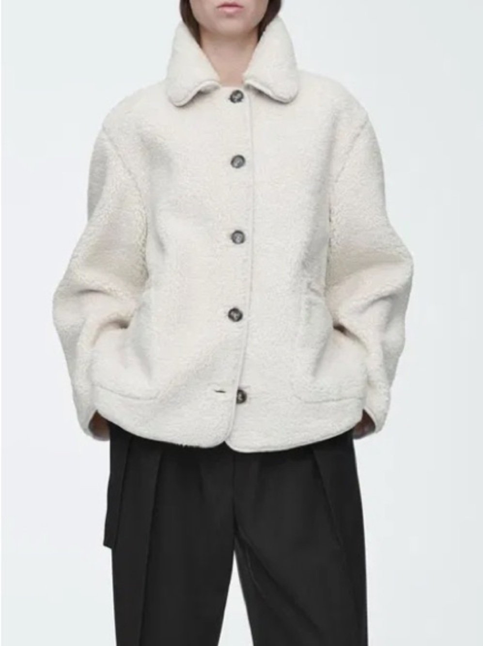 COS Collared Faux Shearling Jacket